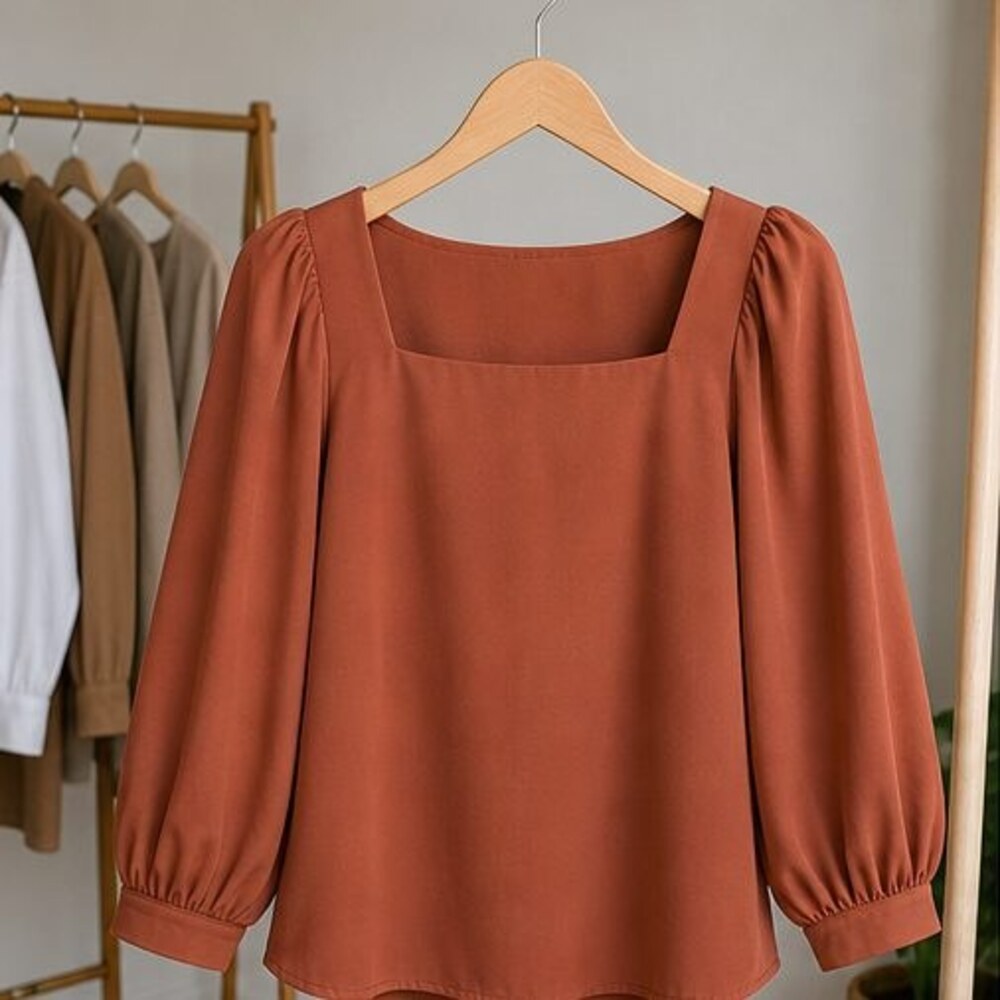 Rust Wrap Blouse